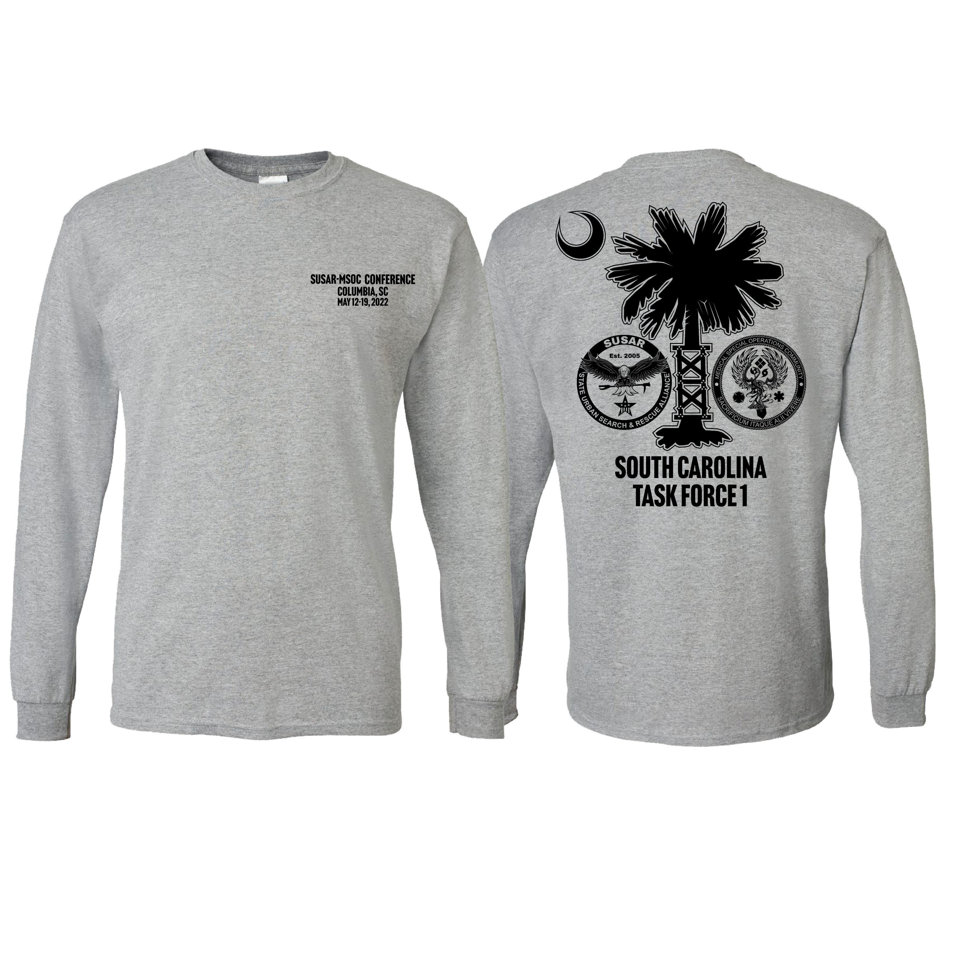 SUSAR 2022 Conference 50/50 Blend L/S T-Shirt - Sport Grey